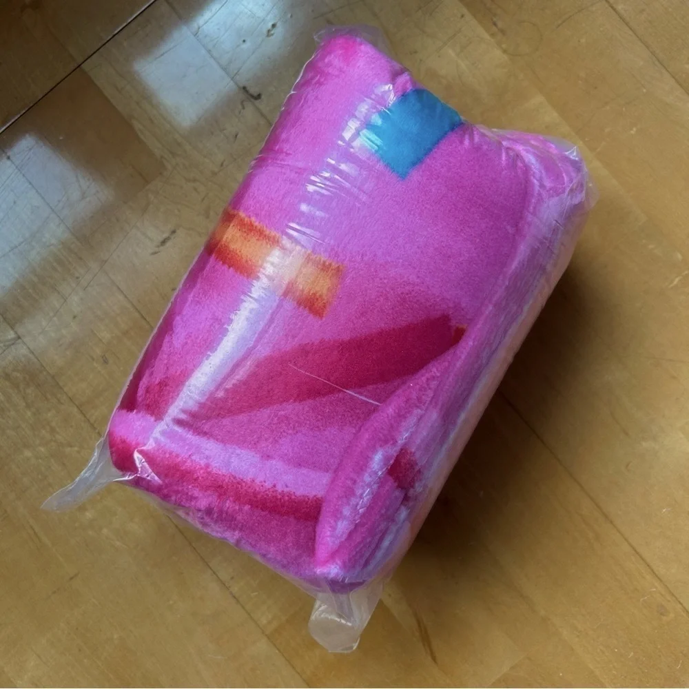 Giant Donut Throw Blanket, Double Sided, Pink, White, 71 inches